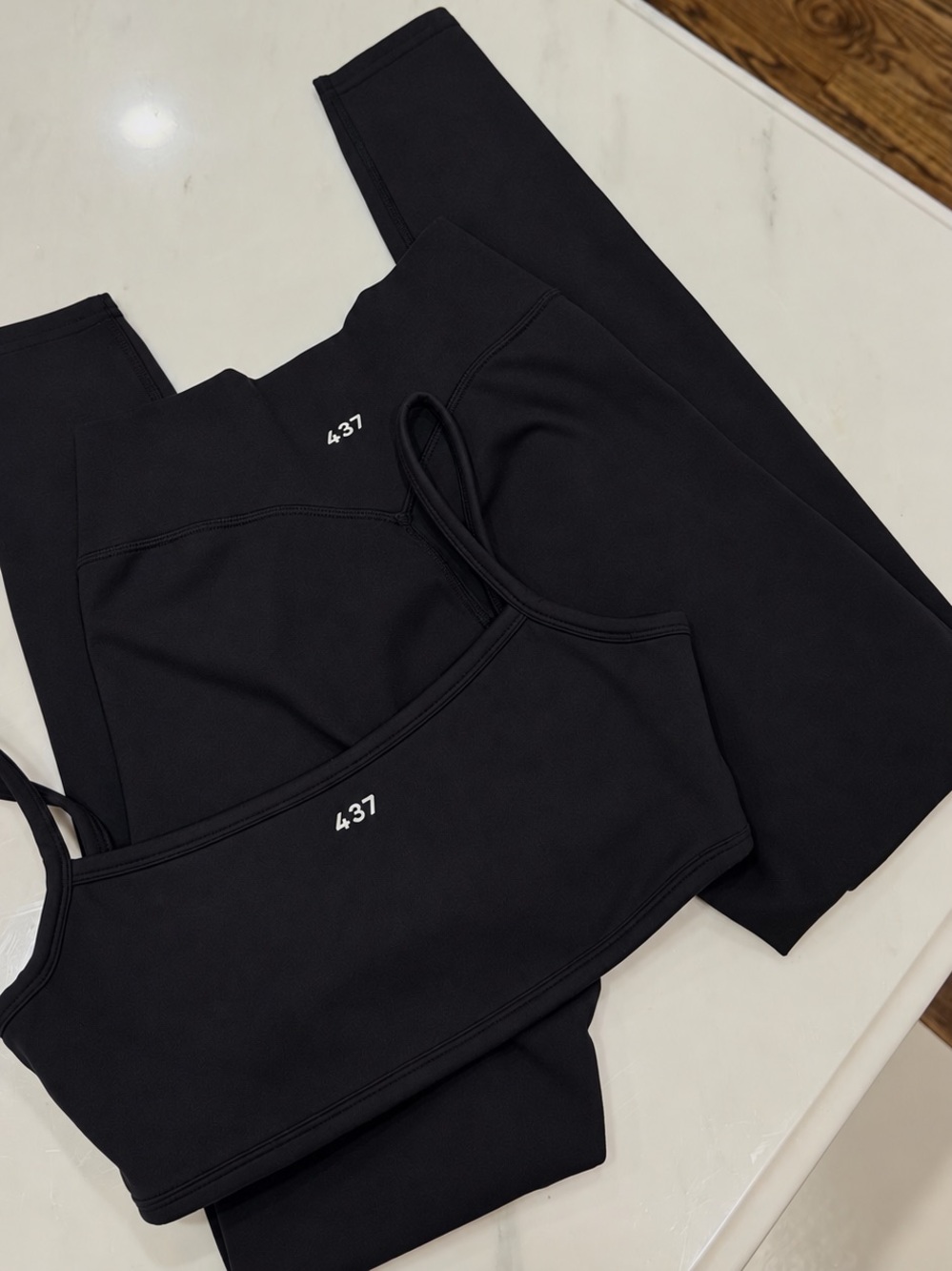 Women's Black Leggings and Sports Bra Set - 437 Active